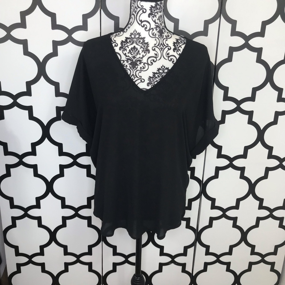 Lush Black Short Sleeve Top